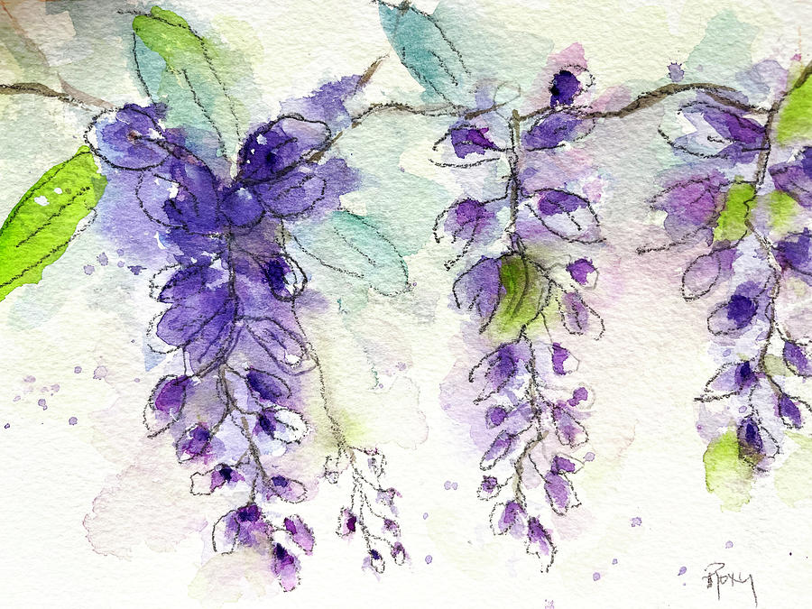 Wisteria Vine Painting by Roxy Rich