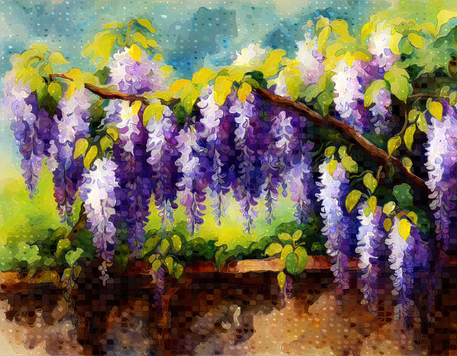 Wisteria Whimsy Digital Art by Leslie Montgomery
