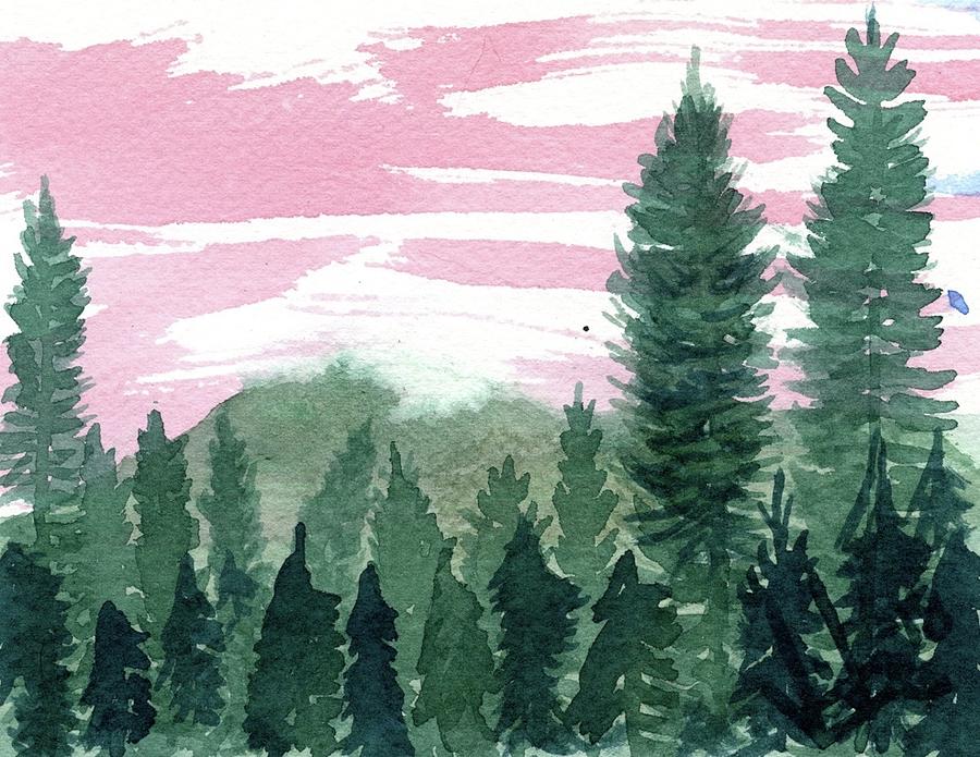 Wistful Red Fir Painting by Victor Vosen