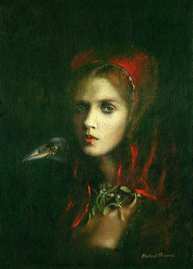 Witch And Familiar Painting by Michael Thomas