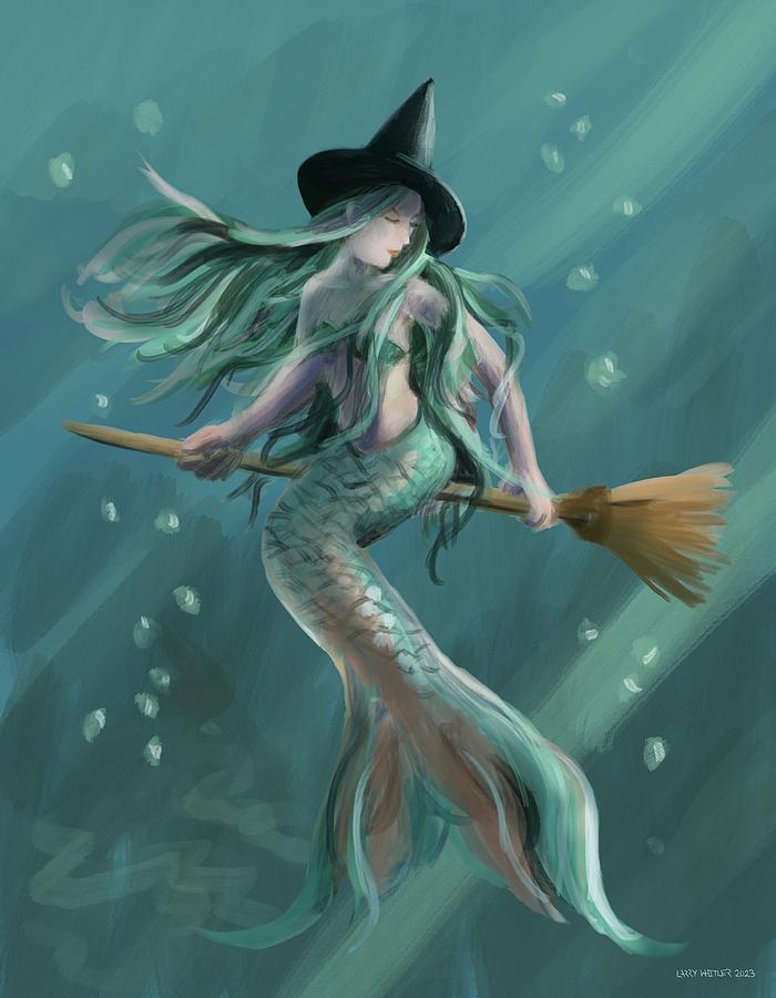 Witch Mermaid Is This Digital Art by Larry Whitler