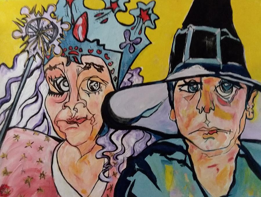 Witch Sisters  Painting by Greta Gnatek Redzko