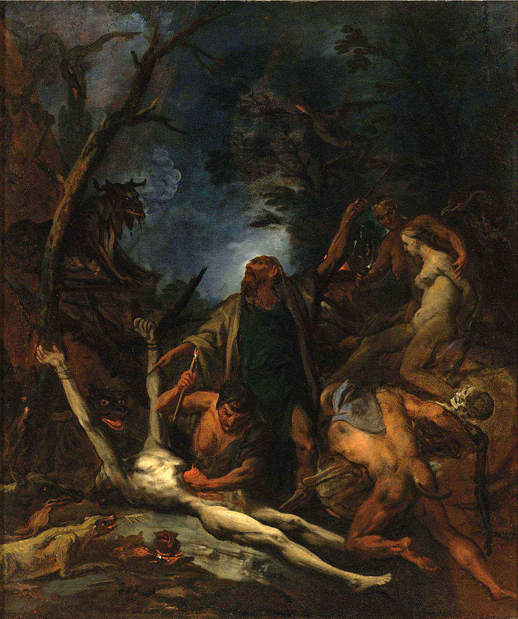 Witches at a Black Mass Painting by Ottaviano Dandini
