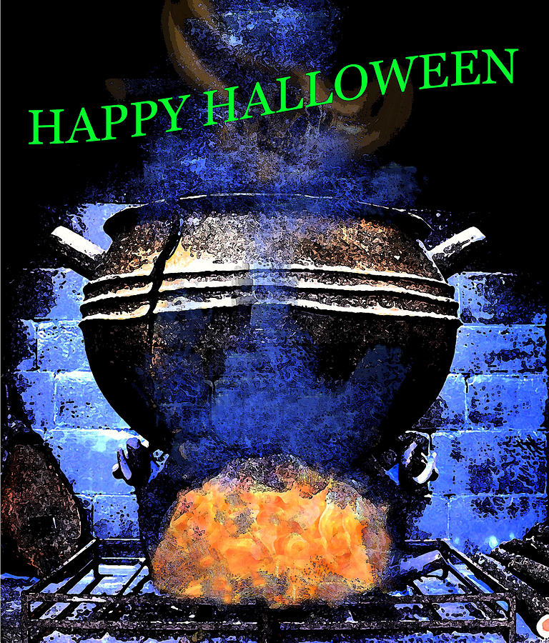 Witches brew Halloween card Mixed Media by David Lee Thompson