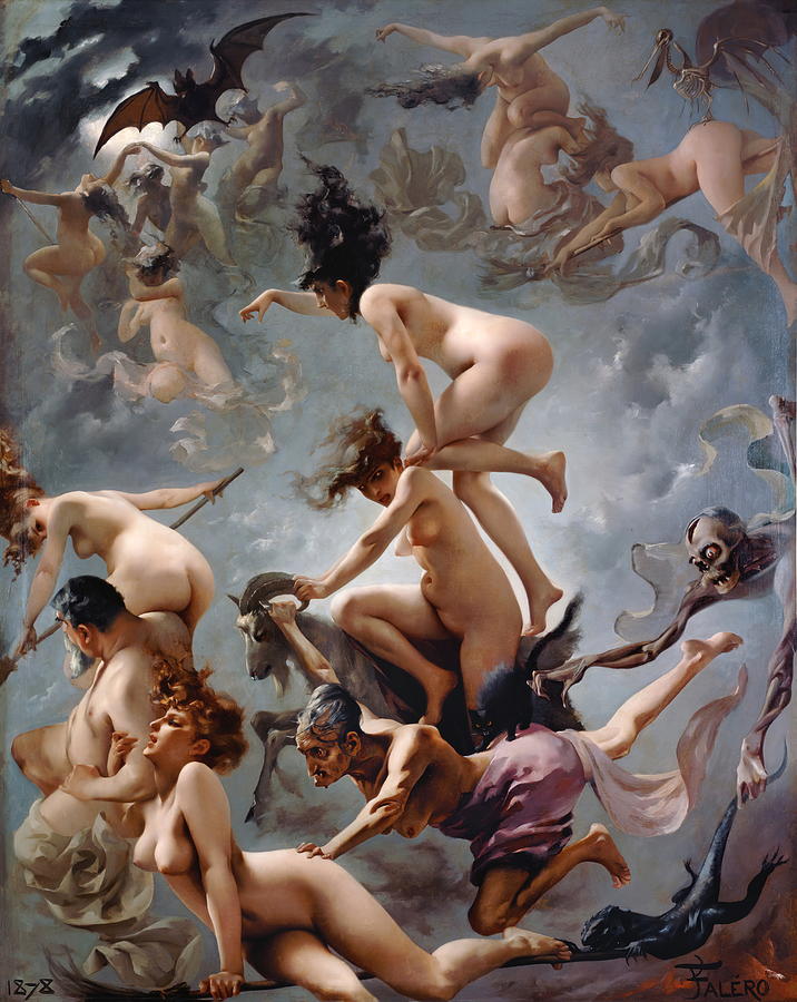 Witches Going To The Sabbath - Luis Ricardo Falero 1878 Drawing