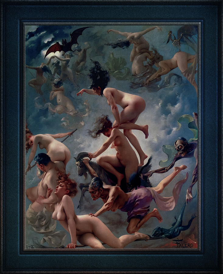 Witches Going To Their Sabbath by Luis Ricardo Falero Old Masters Classical Art Reproduction Painting by Xzendor7