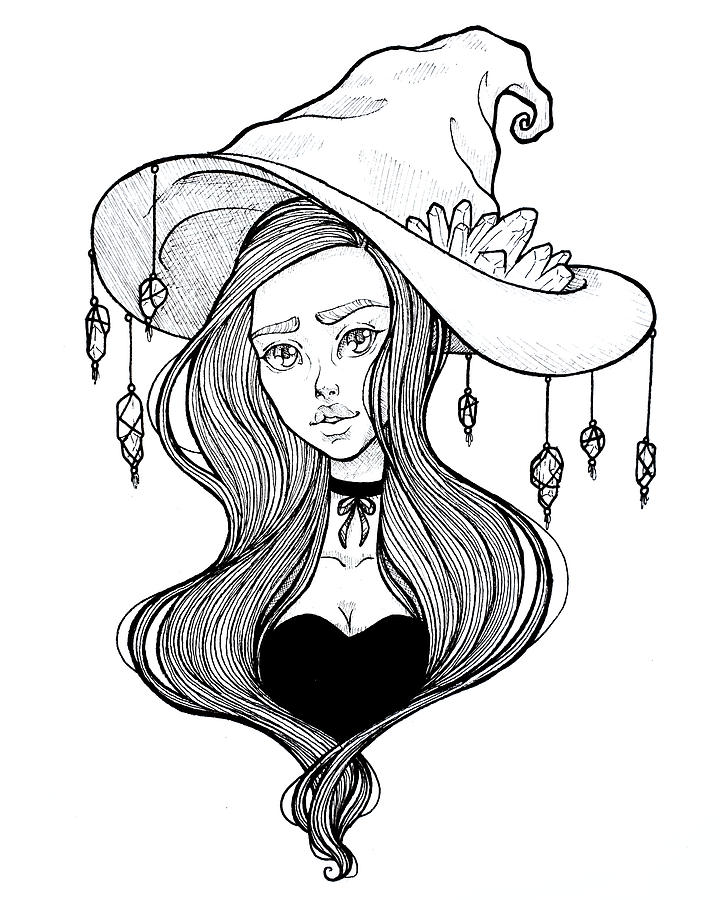 Witchy Drawing by Clarissa Hughes Fine Art America