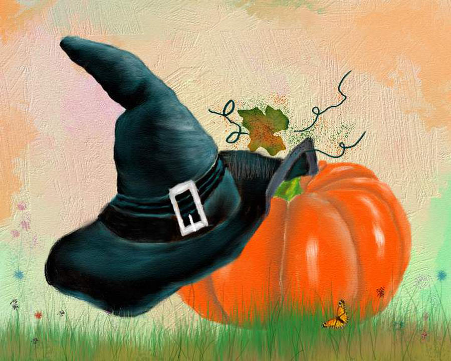 Witchy Pumpkin Digital Art by Mary Timman