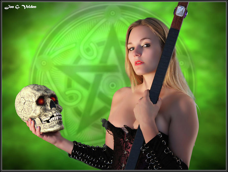 Witchy Woman With Skull Photograph by Jon Volden