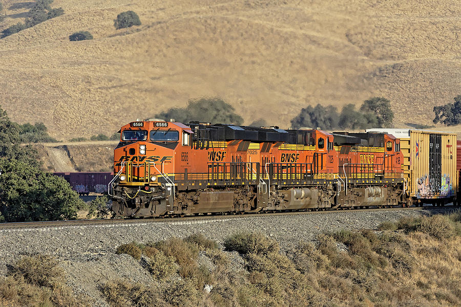 With A Little Help From My Friends -- BNSF Freight Train in The Tehahapi Mountains, California Photograph by Darin Volpe