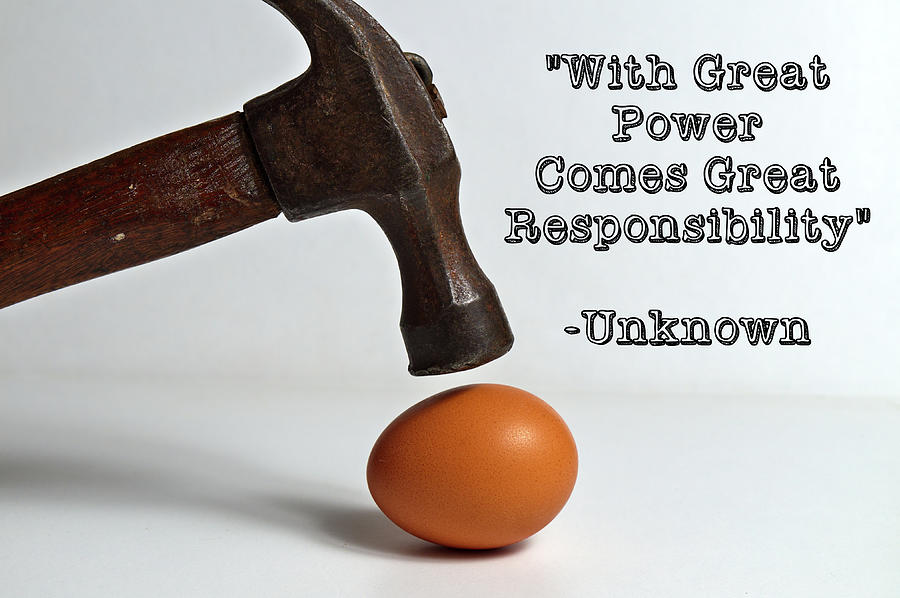 With great power comes great responsibility. Famous Quotes Photograph by Angelo DeVal