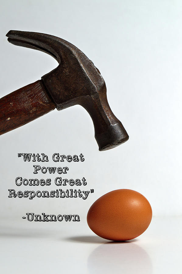 With great power comes great responsibility. Inspirational Quotes Photograph by Angelo DeVal