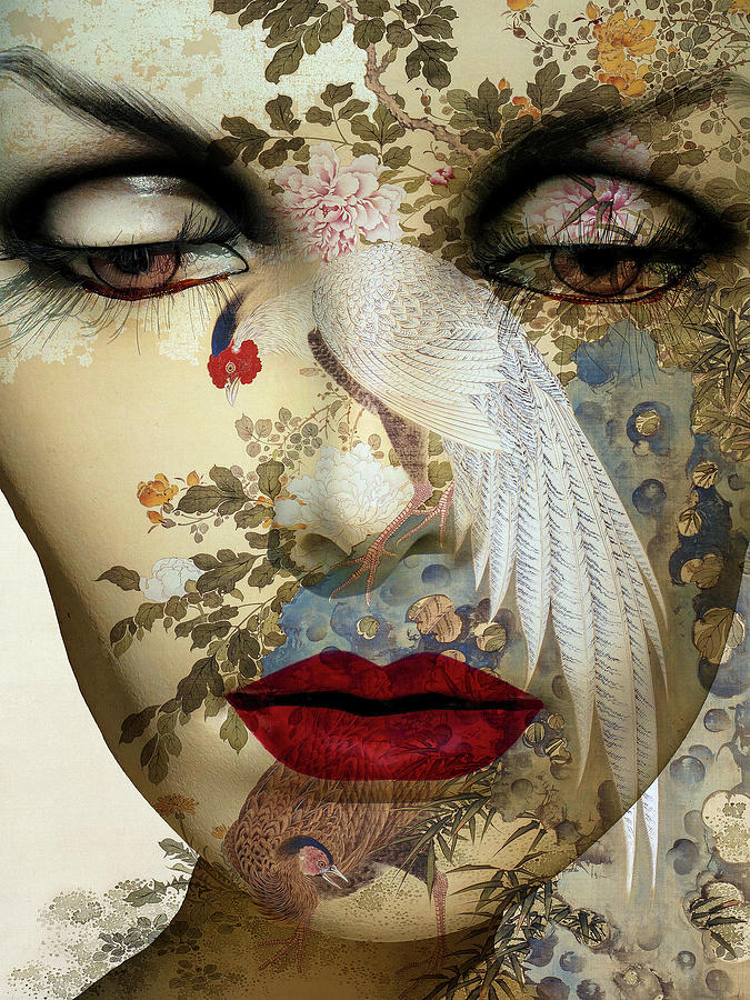 With the white peacock Digital Art by Gabi Hampe With the white peacock Digital Art by Gabi Hampe