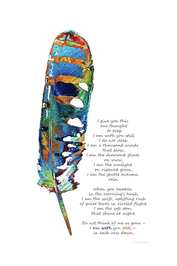 Feather Painting - With You Still - Comforting Art - Sharon Cummings by Sharon Cummings
