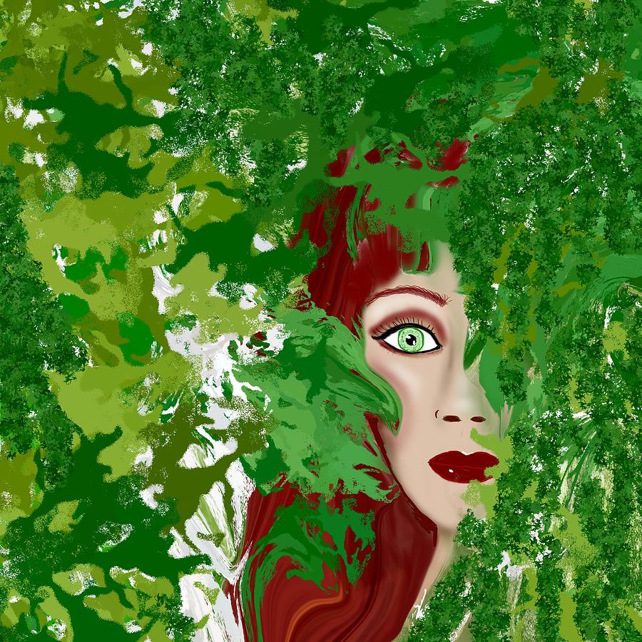 Within the greenery  Digital Art by Elaine Rose Hayward