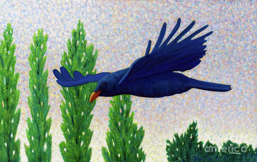 Raven Painting - Without A Doubt by Brian  Commerford