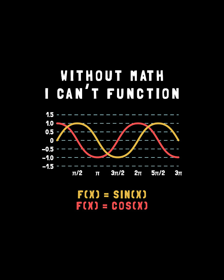 Without Math I CanT Function Funny Science Print Drawing by Noirty ...