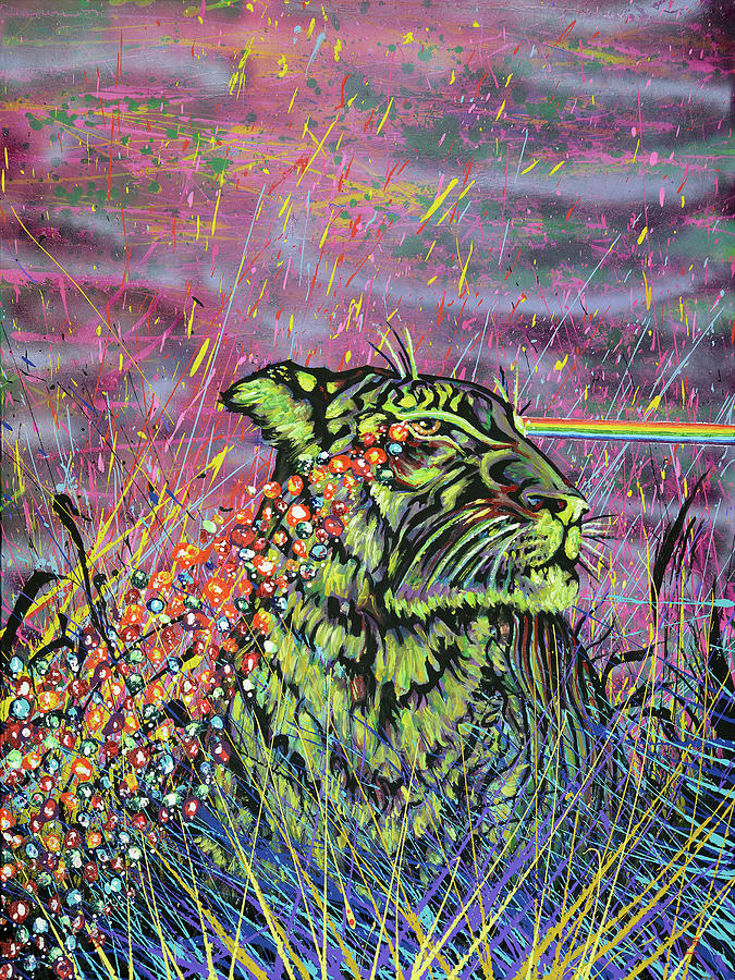 Tiger Painting - Witness the Tears of the Luck Tiger by Jacob Wayne Bryner