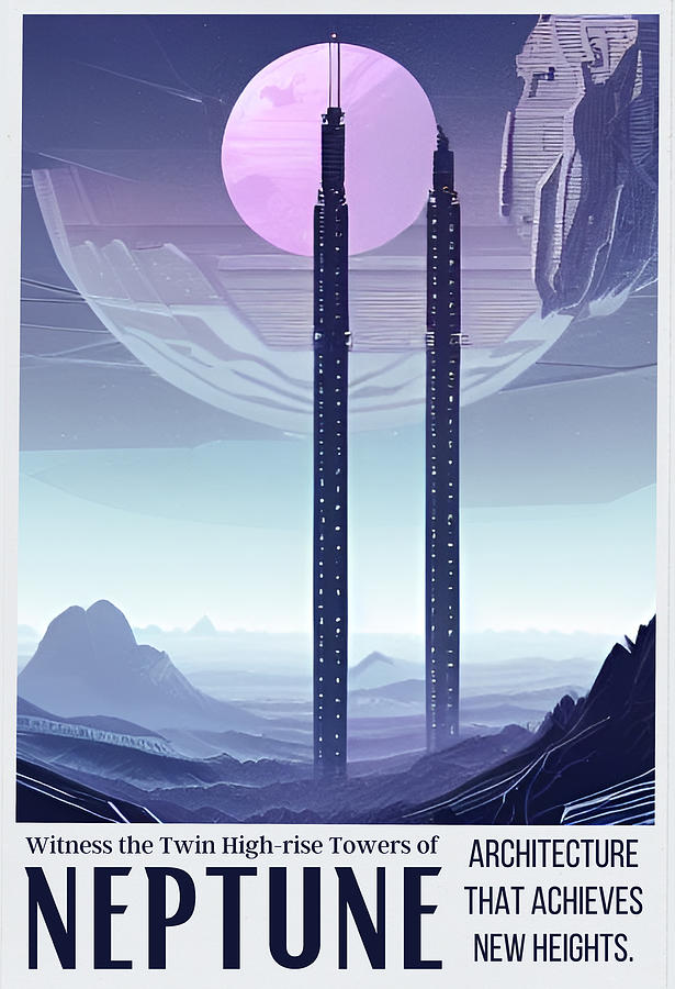 Witness the Twin High-rise Towers of Neptune Digital Art by Derek ...