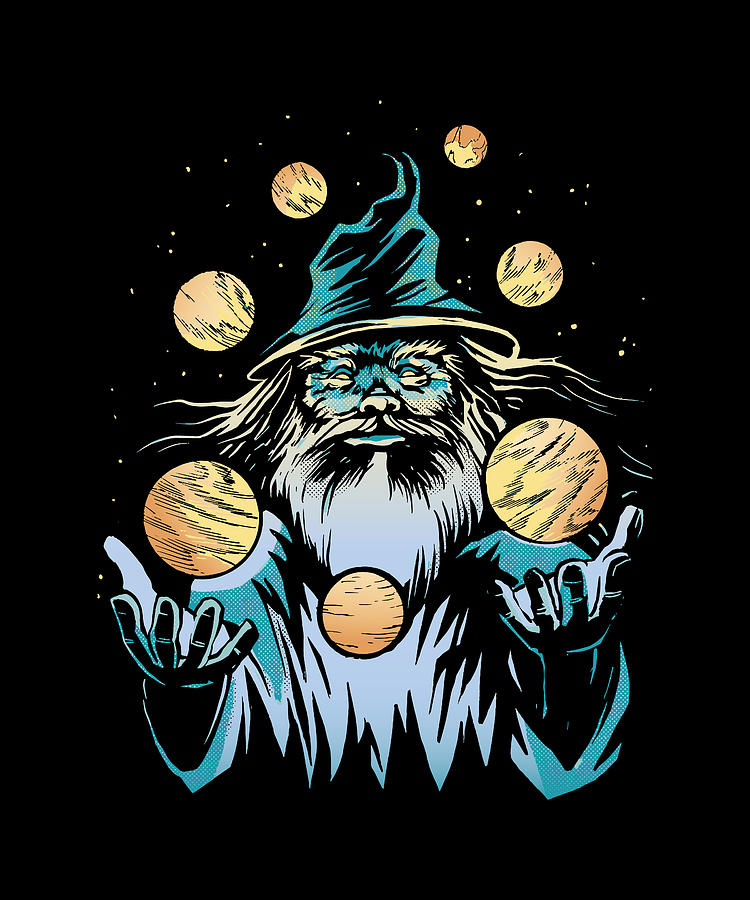 Wizard Digital Art - Wizard Planet Juggler by Me