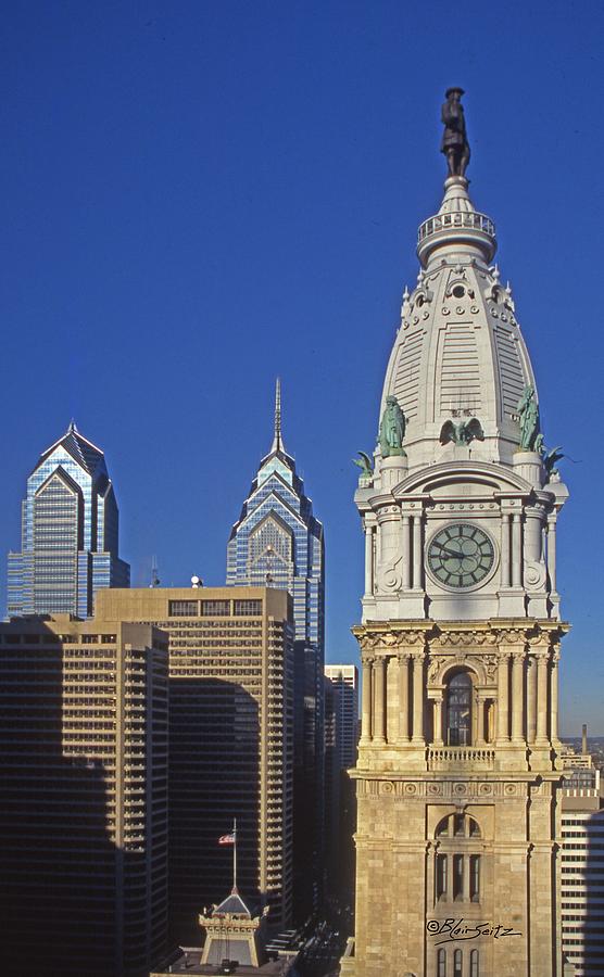 Wm Penn Atop City Hall And Philadelphia Skyscrapers Photograph
