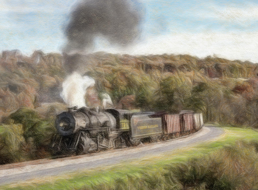 WMSR Steam train powers along railway Photograph by Steven Heap