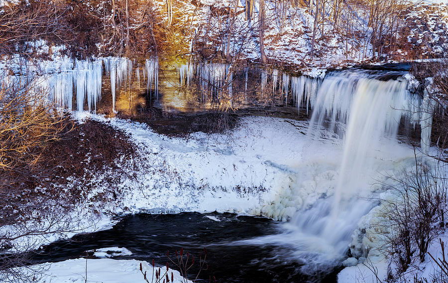 Winter Photograph - Wolcott Falls winter by Mark Papke