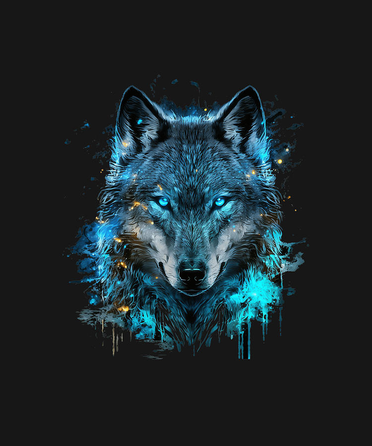 Wolf Art Abstract Wolf Face Wolves Animal Wolf Lover Drawing by