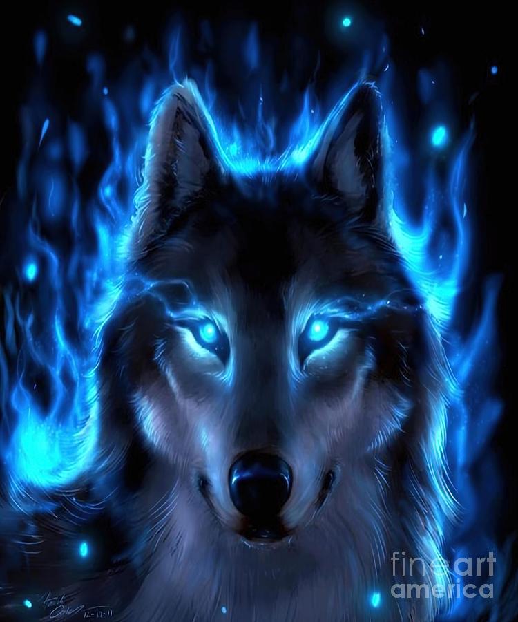 Wolf Blue Cool Painting by Bethany Tara - Fine Art America