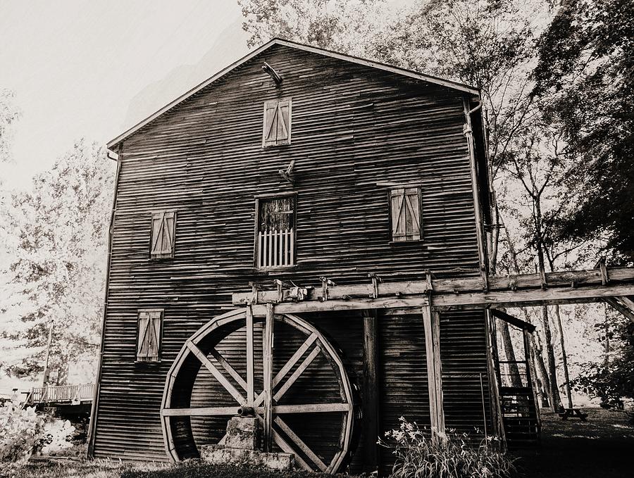 Wolf Creek Grist Mill Vintage Photograph by Dan Sproul