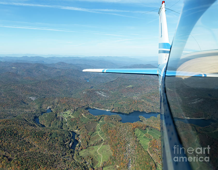 Wolf Creek Lake and Tanasee Creek Lake in WNC Aerial View Photograph by David Oppenheimer