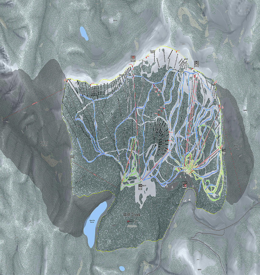 Wolf Creek Ski Resort Map Digital Art by Powder Addicts - Pixels