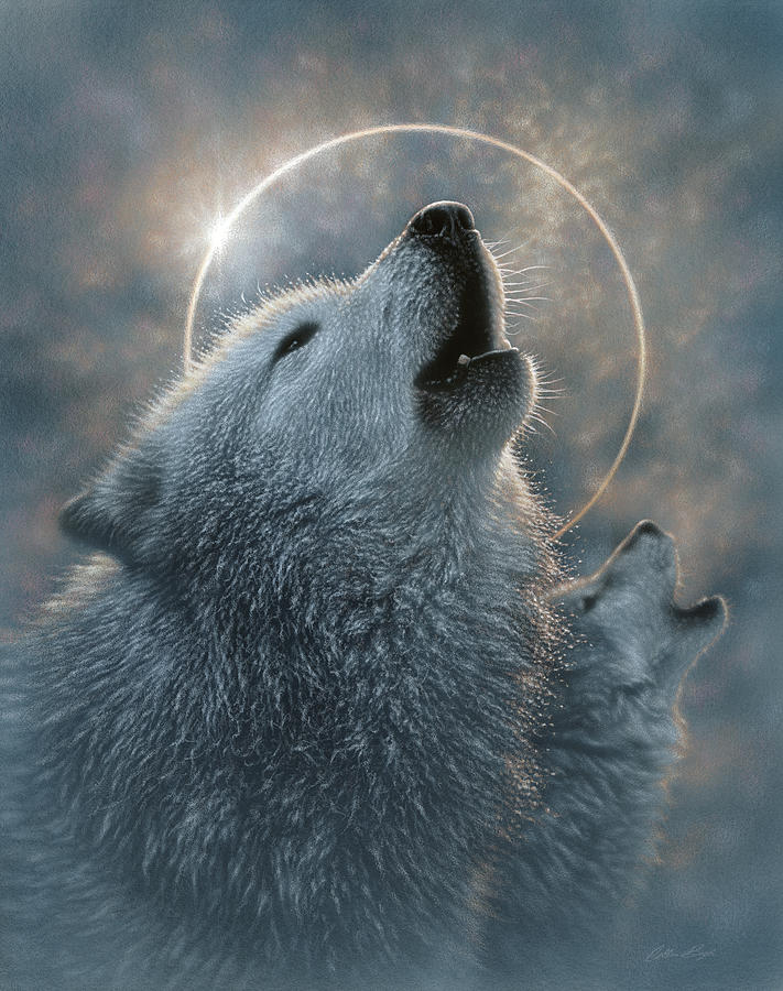 Wolf Eclipse Painting by Collin Bogle