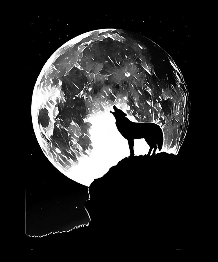 Wolf Full Moon Digital Art by Kiry Sanan - Fine Art America