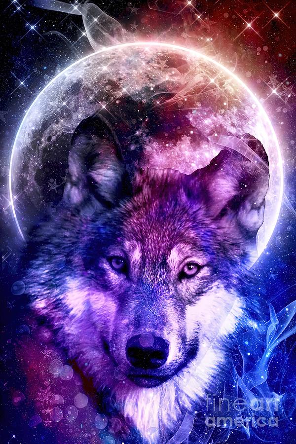 Wolf galaxy Painting by Bethany Tara - Fine Art America