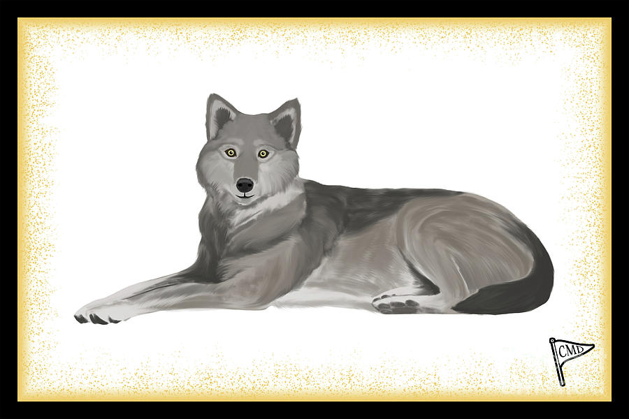 Wolf Gold Digital Art By College Mascot Designs