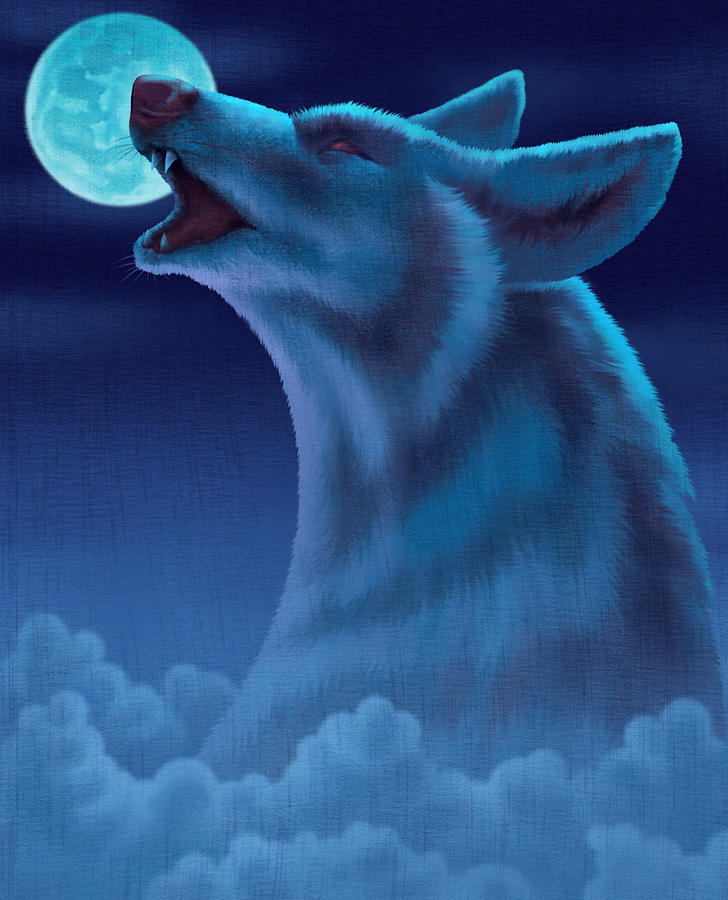 Wolf Howling Drawing by Id-work