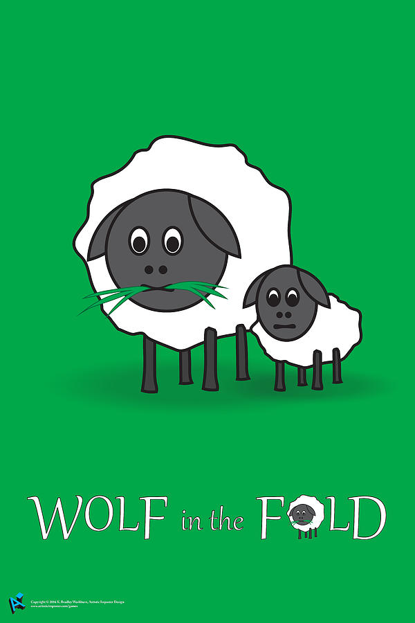 Wolf in the Fold  - Sheep Digital Art by K Bradley Washburn