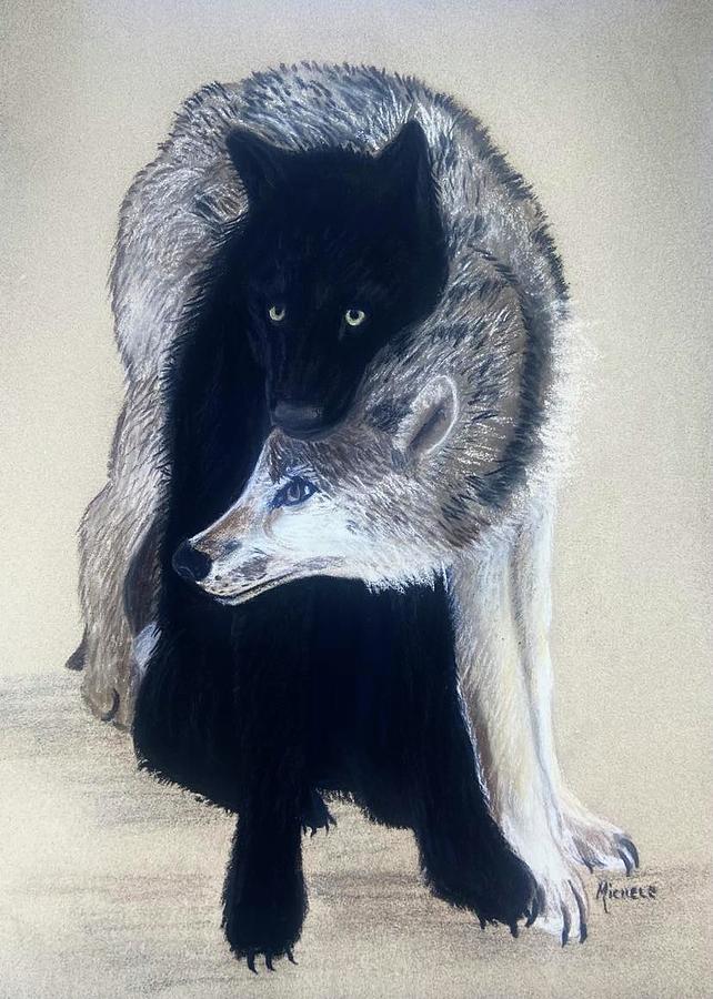 Wolf Love Painting by Michele Turney