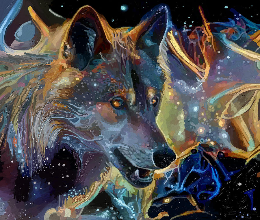 Wolf Magic Mixed Media by Ann Leech