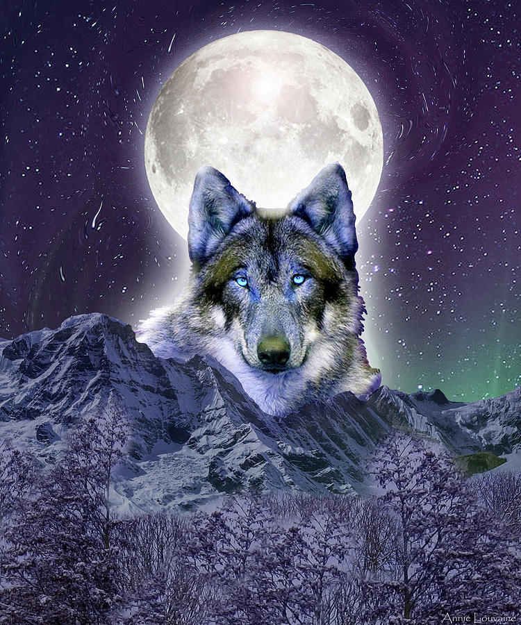'Wolf Moon' Painting by Annie Louvaine | Fine Art America