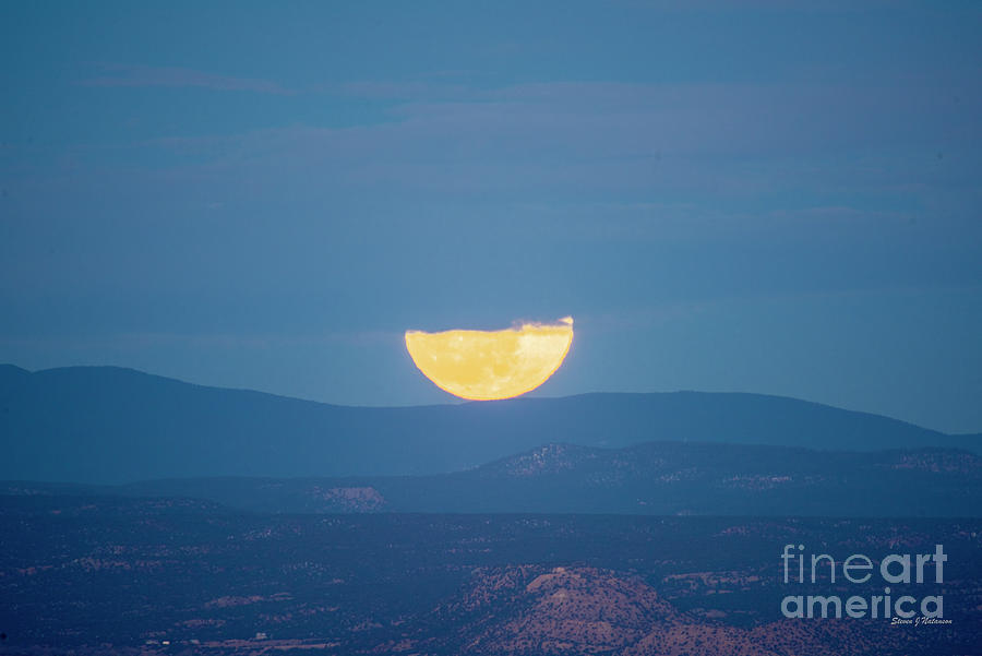 Wolf Moon Cresting the Mountains Photograph by Steven Natanson