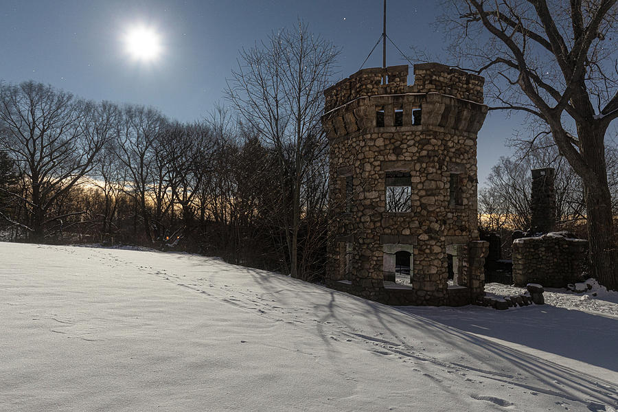 Wolf Moon Over Bancroft Castle Photograph by Brian Hale
