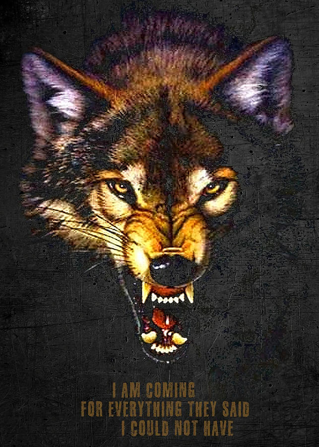 Wolf Motivational Power Poster Dam Tapestry - Textile by Fred Walsh ...