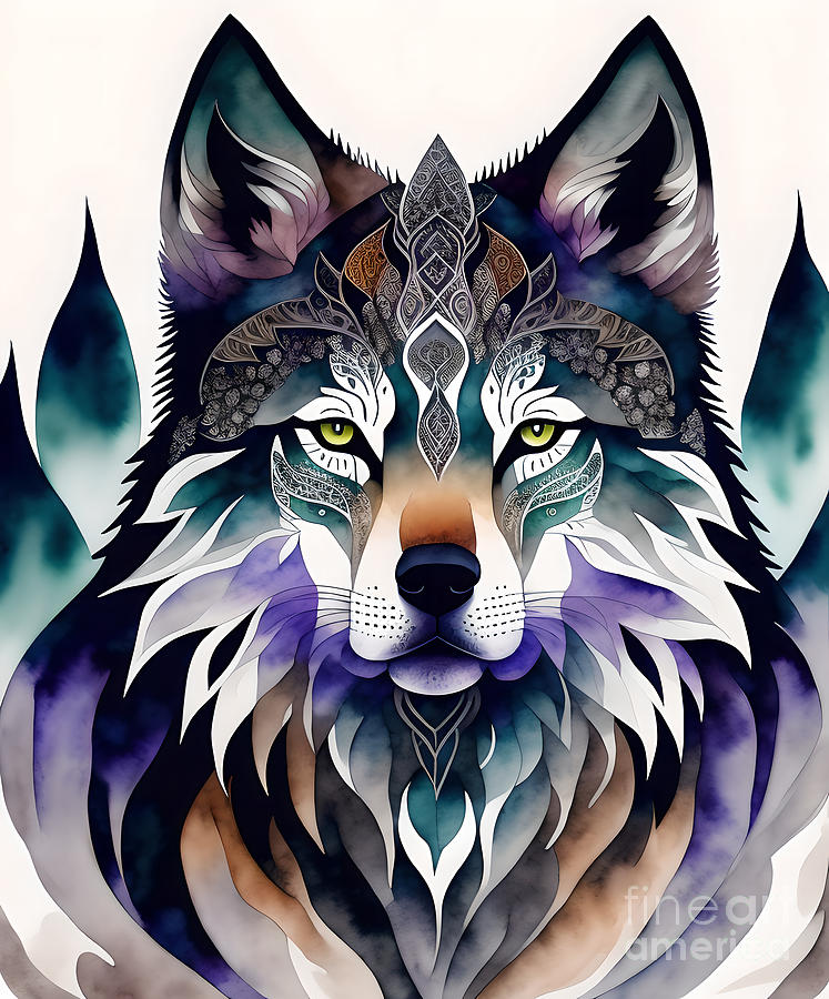 Wolf Portrait 3 Digital Art by Philip Preston