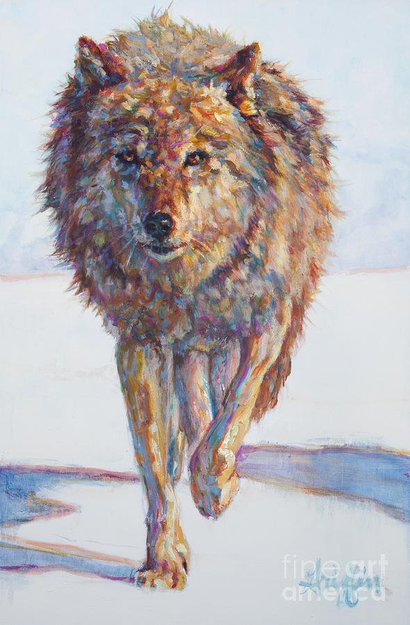 Wolf VI Painting by Patricia A Griffin
