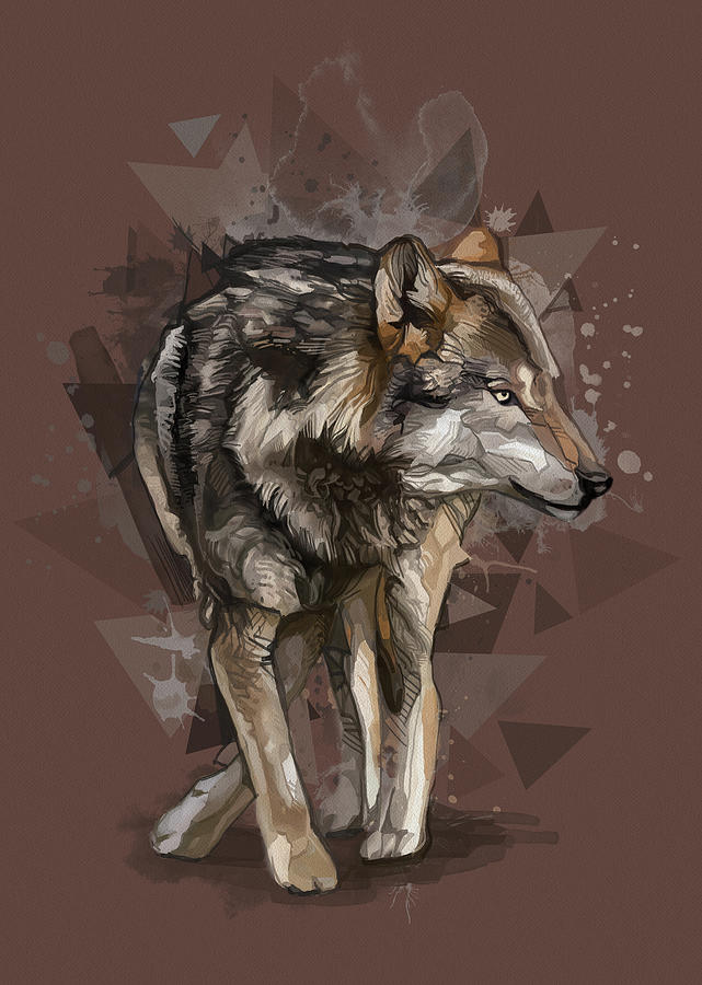 Wolf Vintage V2 Digital Art