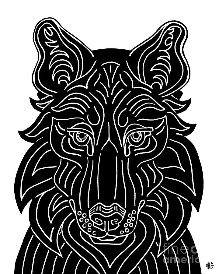 Wolf. Wild Animal Ink 16  Drawing by Amy E Fraser