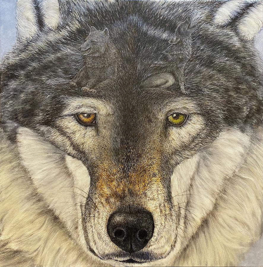 Wolf Wisdom Painting by Karen Towey - Fine Art America