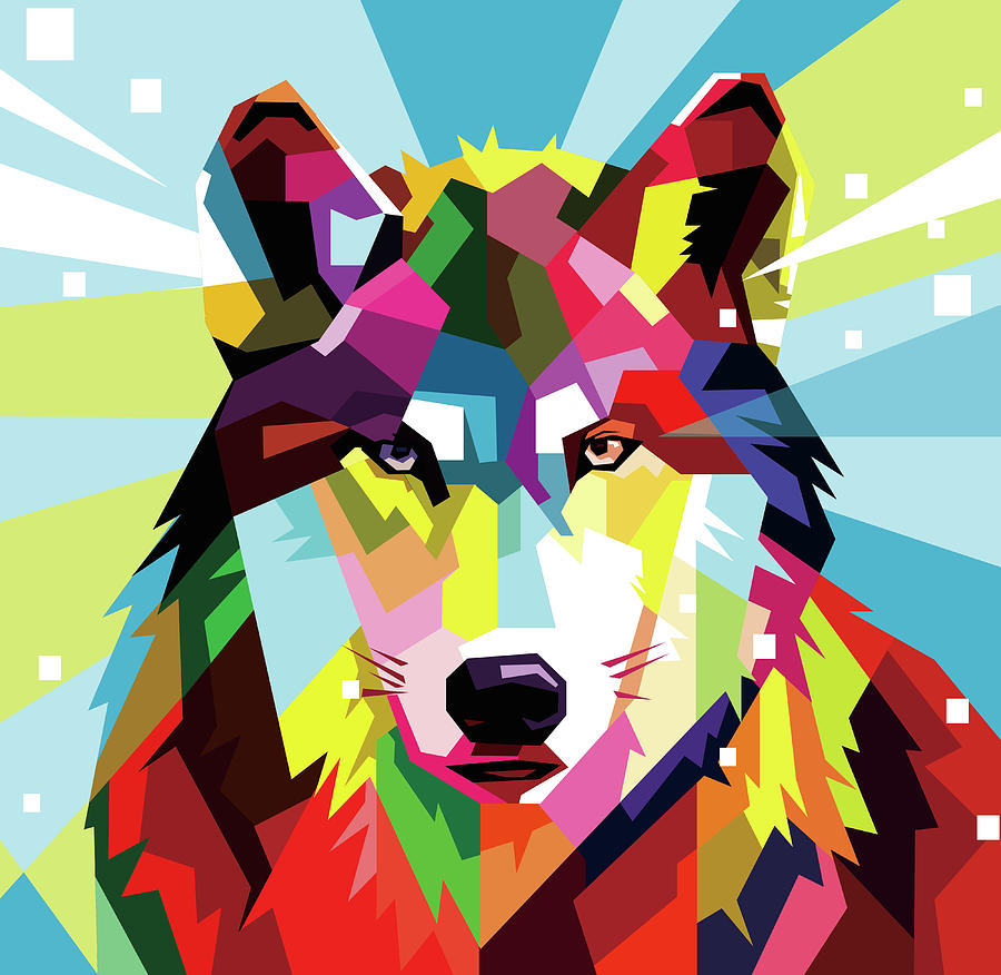 Wolves Digital Art - Wolf Wpap Pop Art by Ahmad Nusyirwan